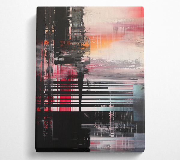  A Canvas Print of Distressed Abstract Lines Canvas Art