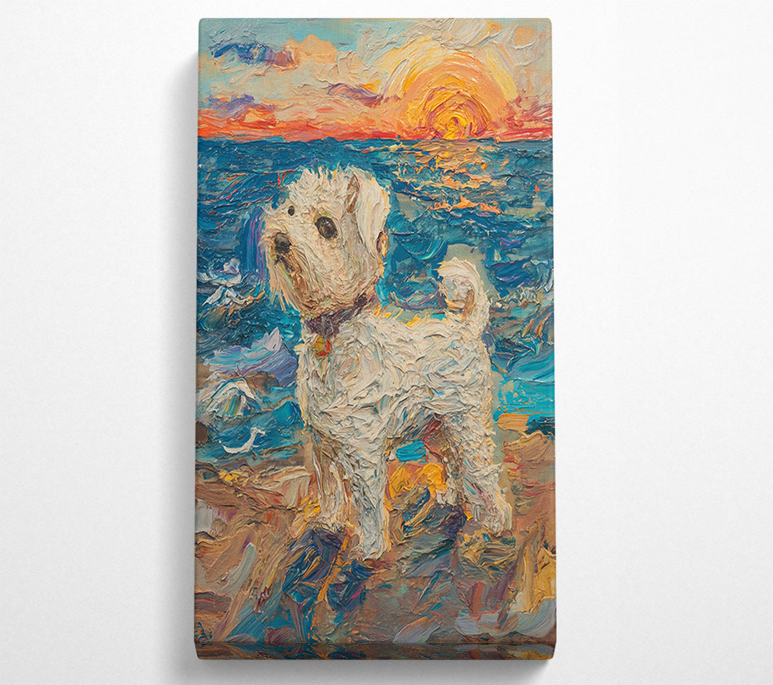  A Canvas Print of Dog At The Beach Canvas Art