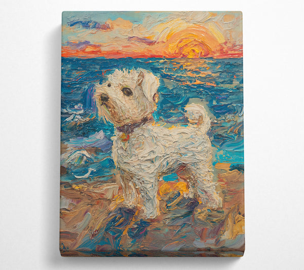  A Canvas Print of Dog At The Beach Canvas Art