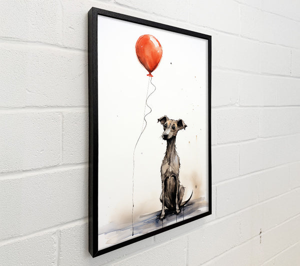 Dog Red Balloon