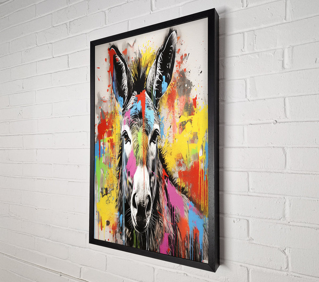  A Canvas Print of Donkey Paint Splash Canvas Print