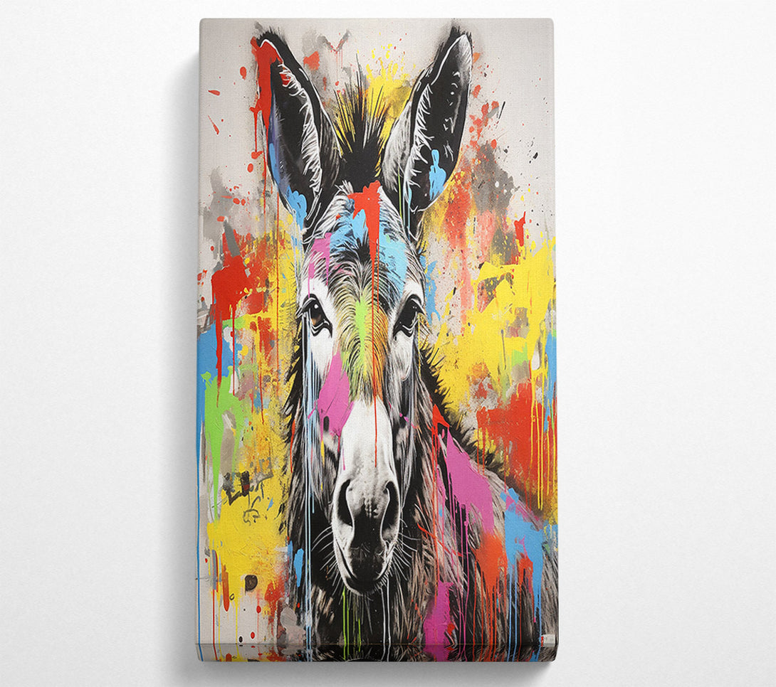  A Canvas Print of Donkey Paint Splash Canvas Print
