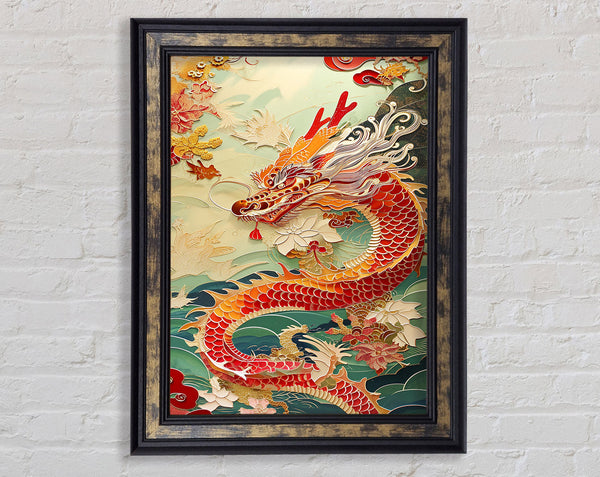 Dragon Waves Framed Print