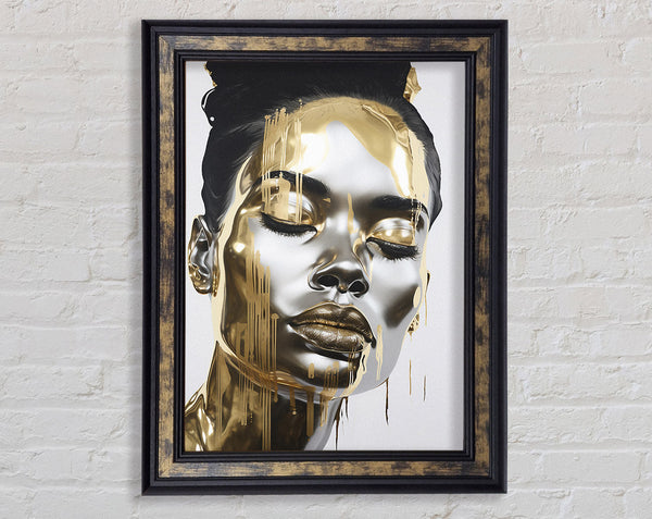 Dripping Gold Woman Framed Print