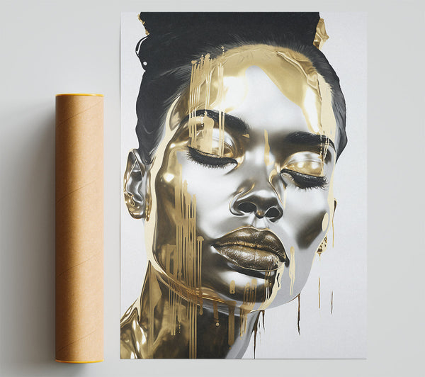 Dripping Gold Woman Print