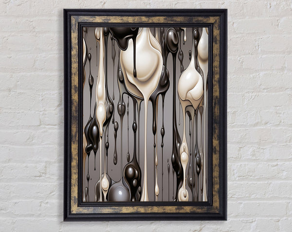 Drips Of Abstract Framed Print