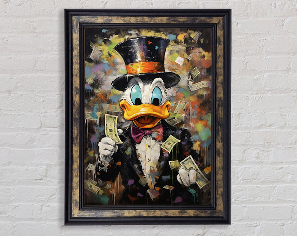 Duck Cash Money Framed Print