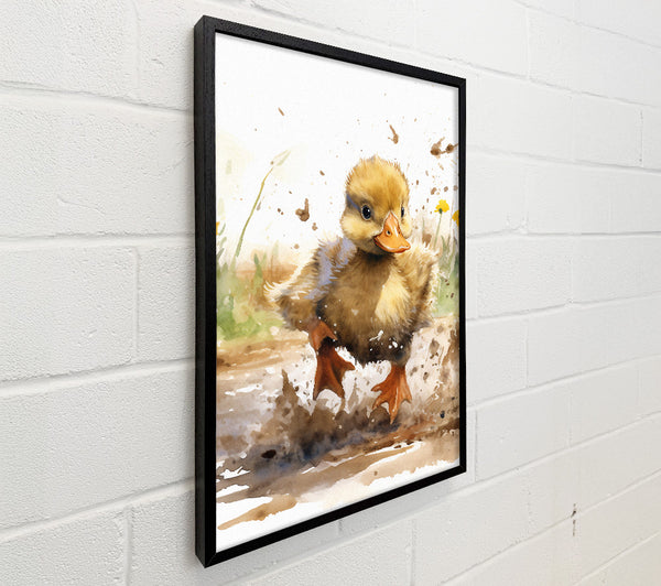 Duckling Mud Splash Watercolour