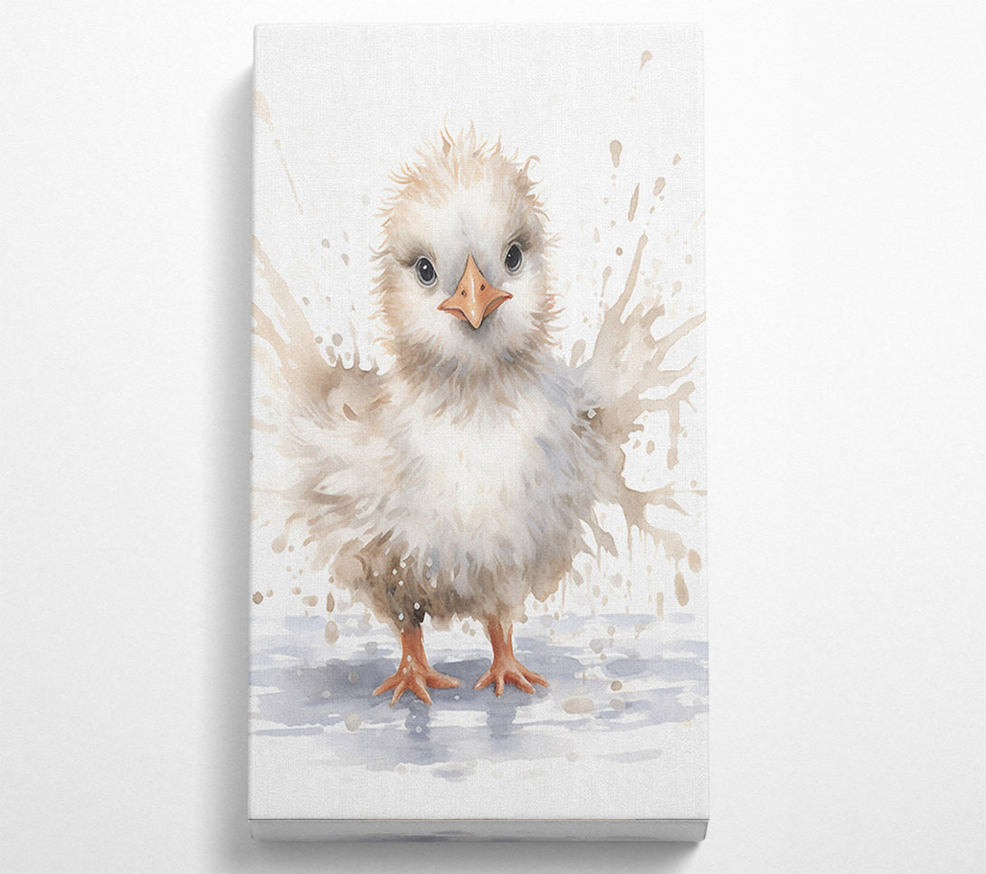  A Canvas Print of Duckling Splash Watercolour Canvas Art