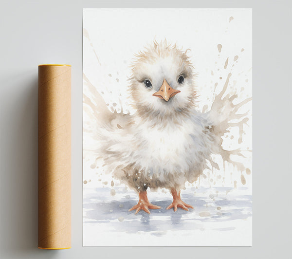 Duckling Splash Watercolour Giclee Print