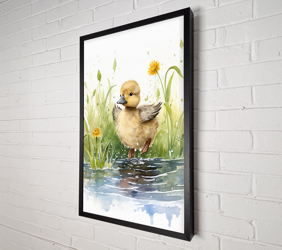  A Canvas Print of Duckling Watercolour Canvas Wall Art
