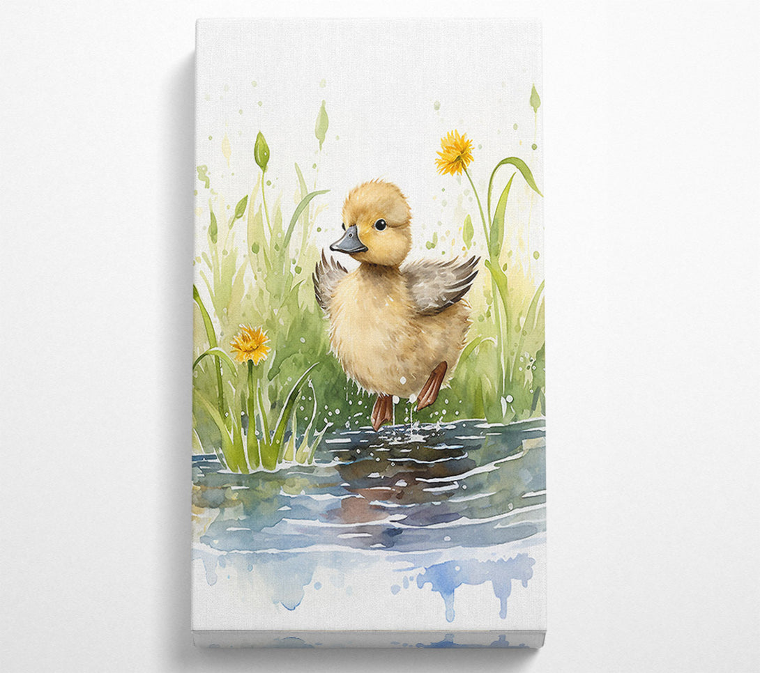  A Canvas Print of Duckling Watercolour Canvas Wall Art