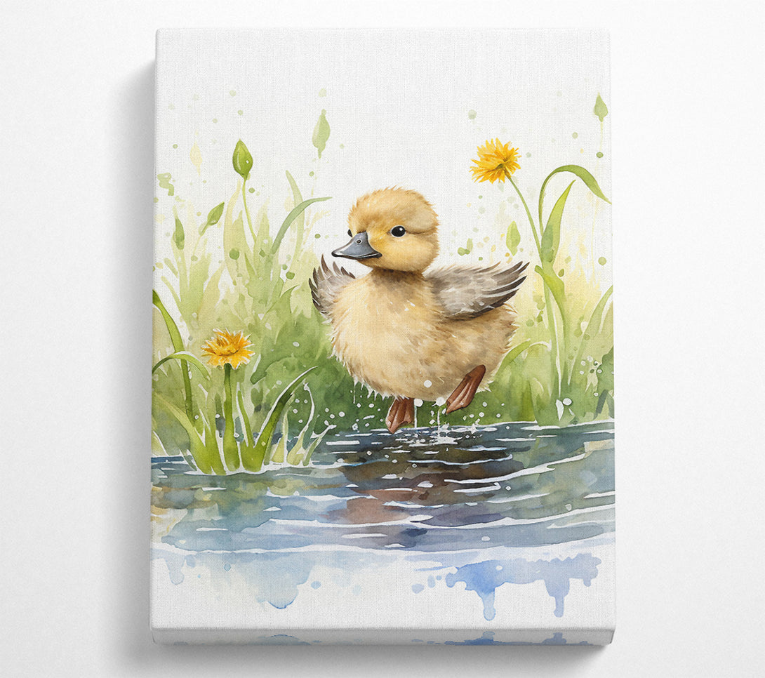  A Canvas Print of Duckling Watercolour Canvas Wall Art