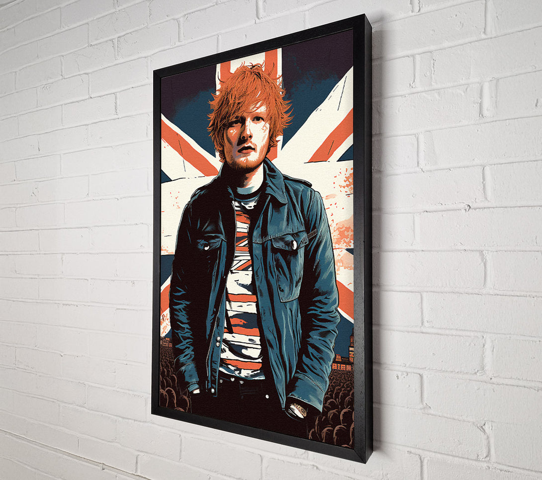  A Canvas Print of Ed Sheeran British Flag Canvas Wall Art