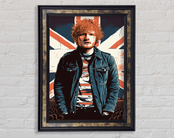 Ed Sheeran British Flag Framed Print