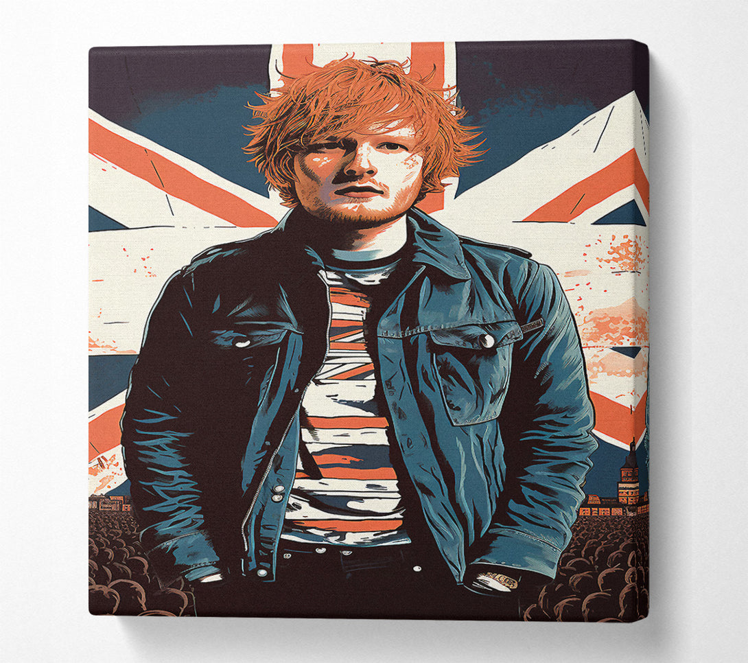  A Canvas Print of Ed Sheeran British Flag Canvas Wall Art