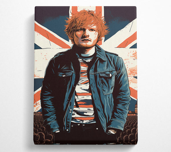  A Canvas Print of Ed Sheeran British Flag Canvas Wall Art