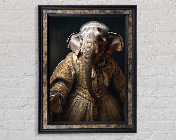 Elephant Dress Renaissance Framed Print