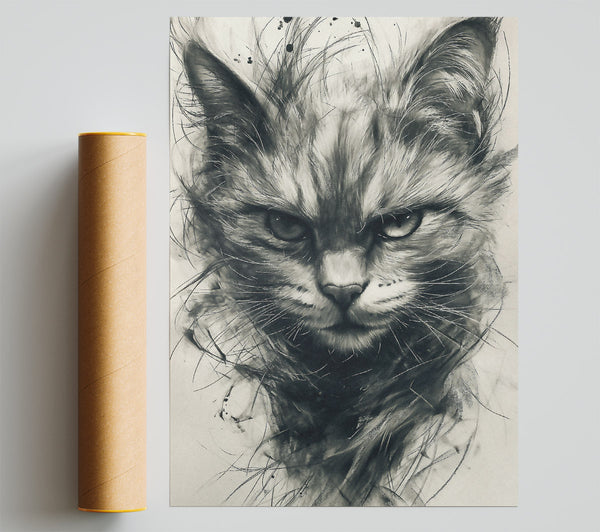 Evil Cat Sketch Poster