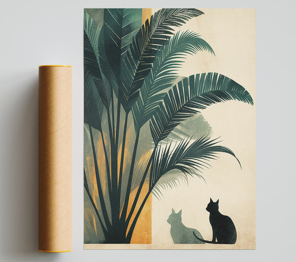 Exotic Leaf Cat Poster