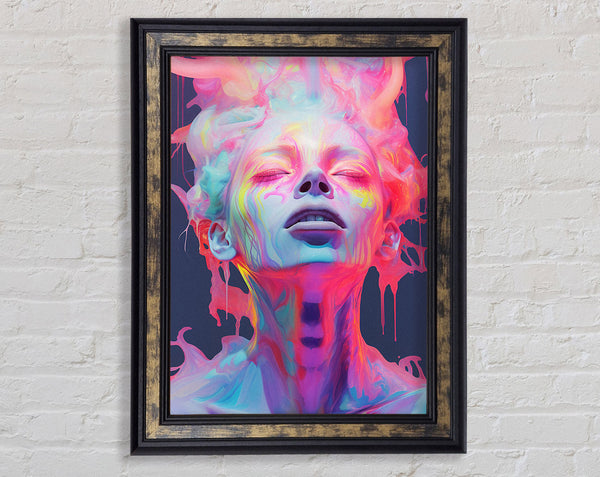 Explosion Of Pink Face Framed Print