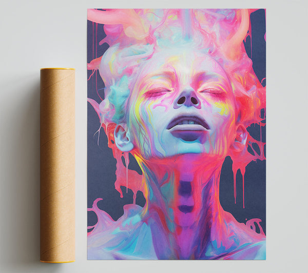 Explosion Of Pink Face Giclee Print