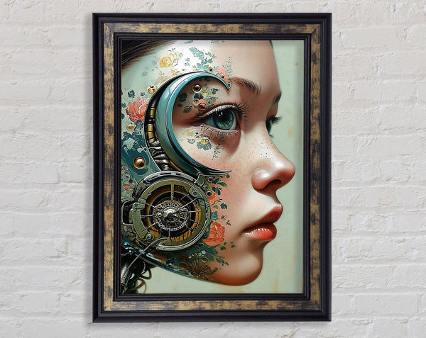 Face Mechanical Girl Framed Print