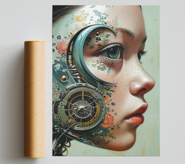 Face Mechanical Girl Giclee Print