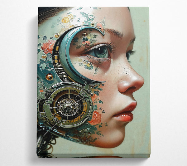 A Canvas Print of Face Mechanical Girl Canvas Wall Art