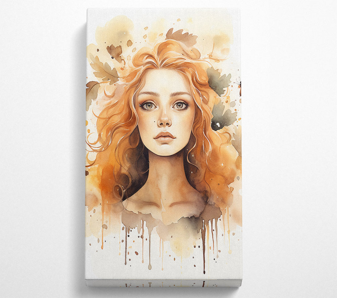  A Canvas Print of Face Of Beauty Watercolour Canvas Art