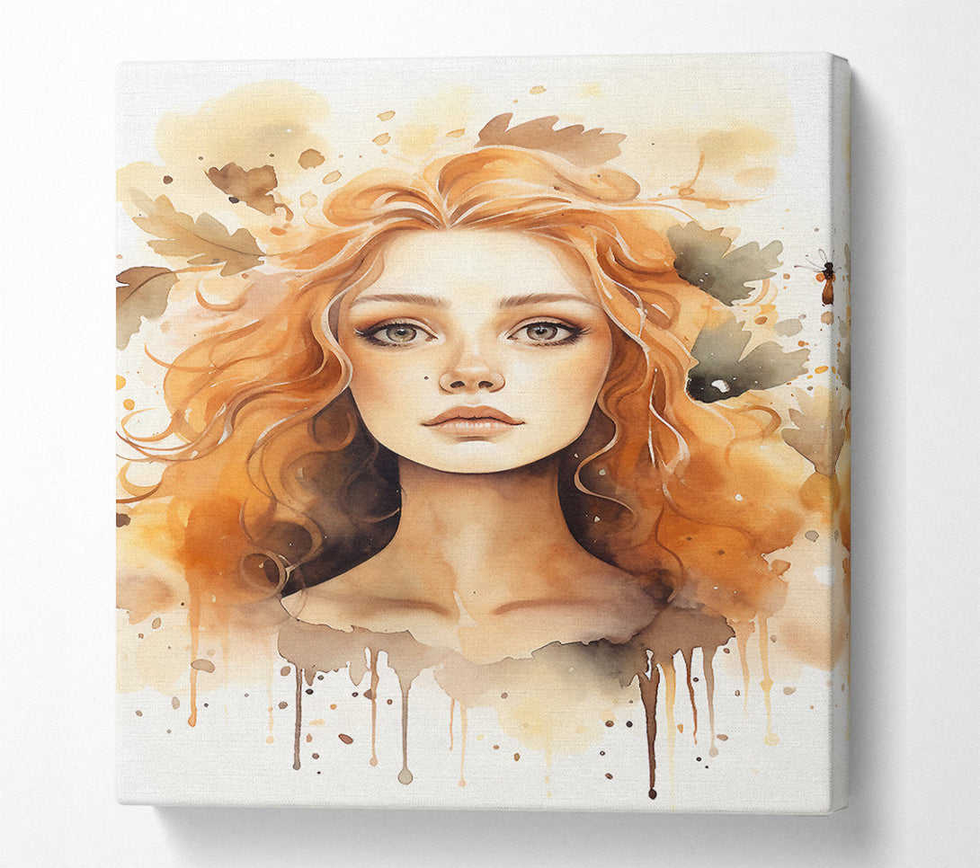  A Canvas Print of Face Of Beauty Watercolour Canvas Art