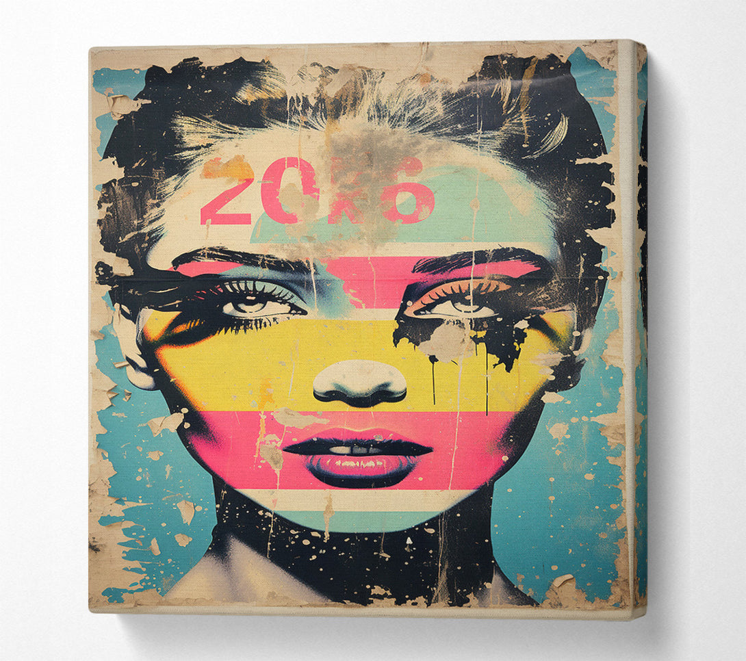  A Canvas Print of Face Of Woman Urban Canvas Print