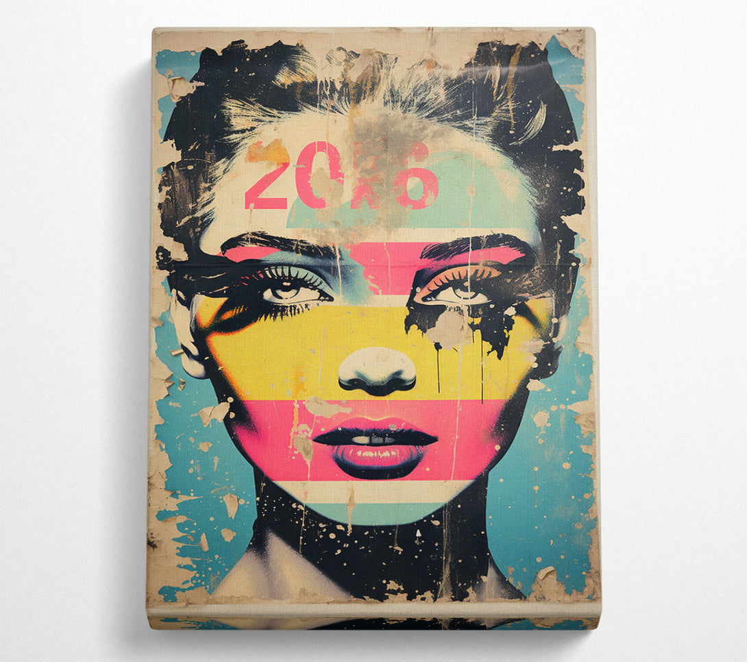  A Canvas Print of Face Of Woman Urban Canvas Print