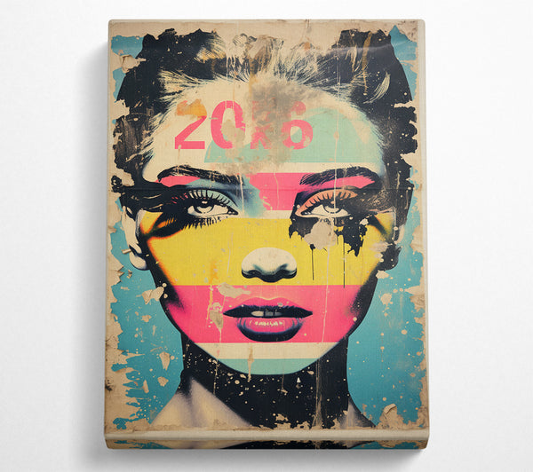  A Canvas Print of Face Of Woman Urban Canvas Print