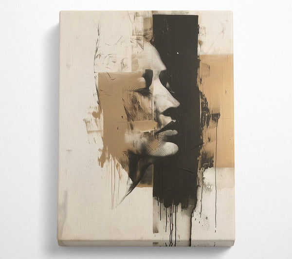  A Canvas Print of Face On Brown Art Canvas Wall Art