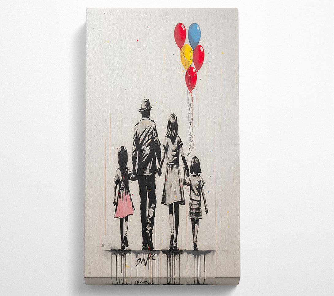  A Canvas Print of Family Balloons Canvas Print