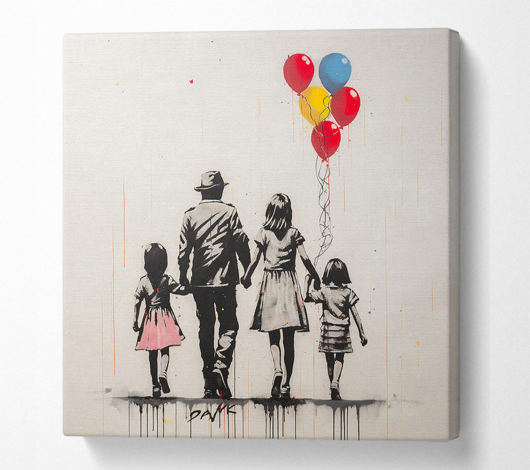  A Canvas Print of Family Balloons Canvas Print