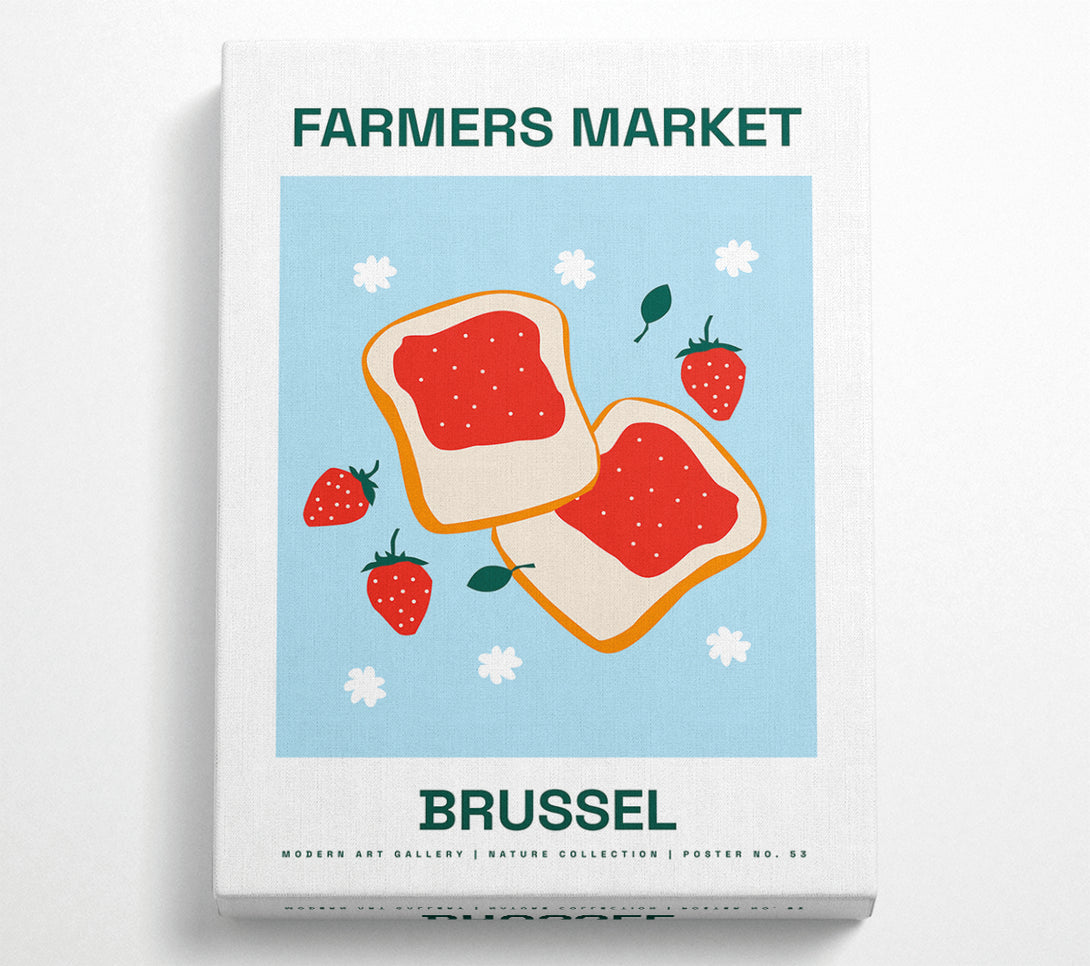  A Canvas Print of Farmers Market Brussel Canvas Wall Art