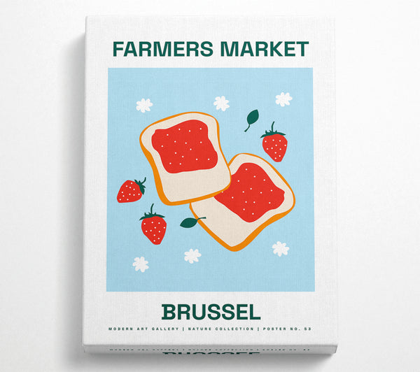  A Canvas Print of Farmers Market Brussel Canvas Wall Art
