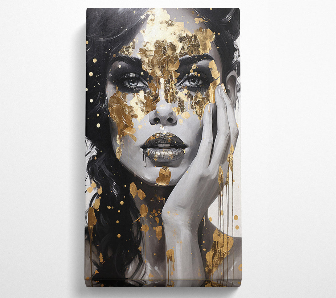  A Canvas Print of Fashion Lady Gold Flakes Canvas Print