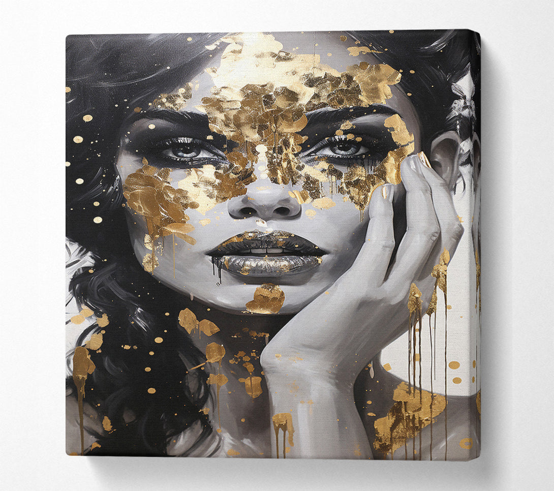  A Canvas Print of Fashion Lady Gold Flakes Canvas Print