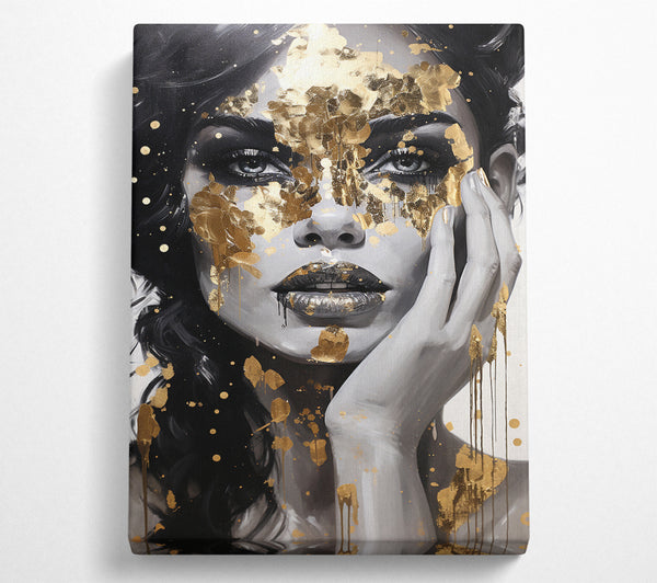  A Canvas Print of Fashion Lady Gold Flakes Canvas Print
