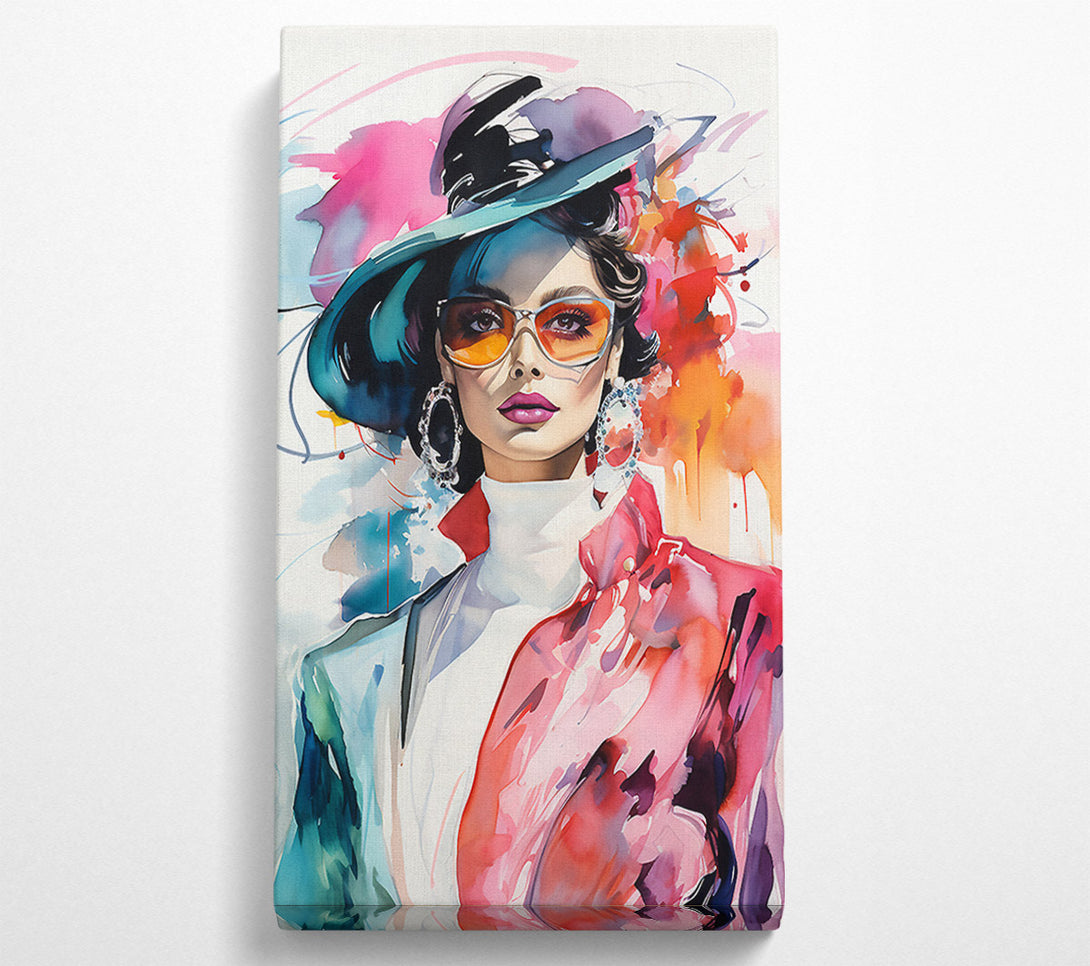  A Canvas Print of Fashion Lady In Glasses Canvas Wall Art