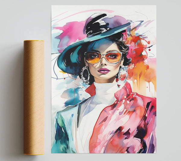 Fashion Lady In Glasses Poster