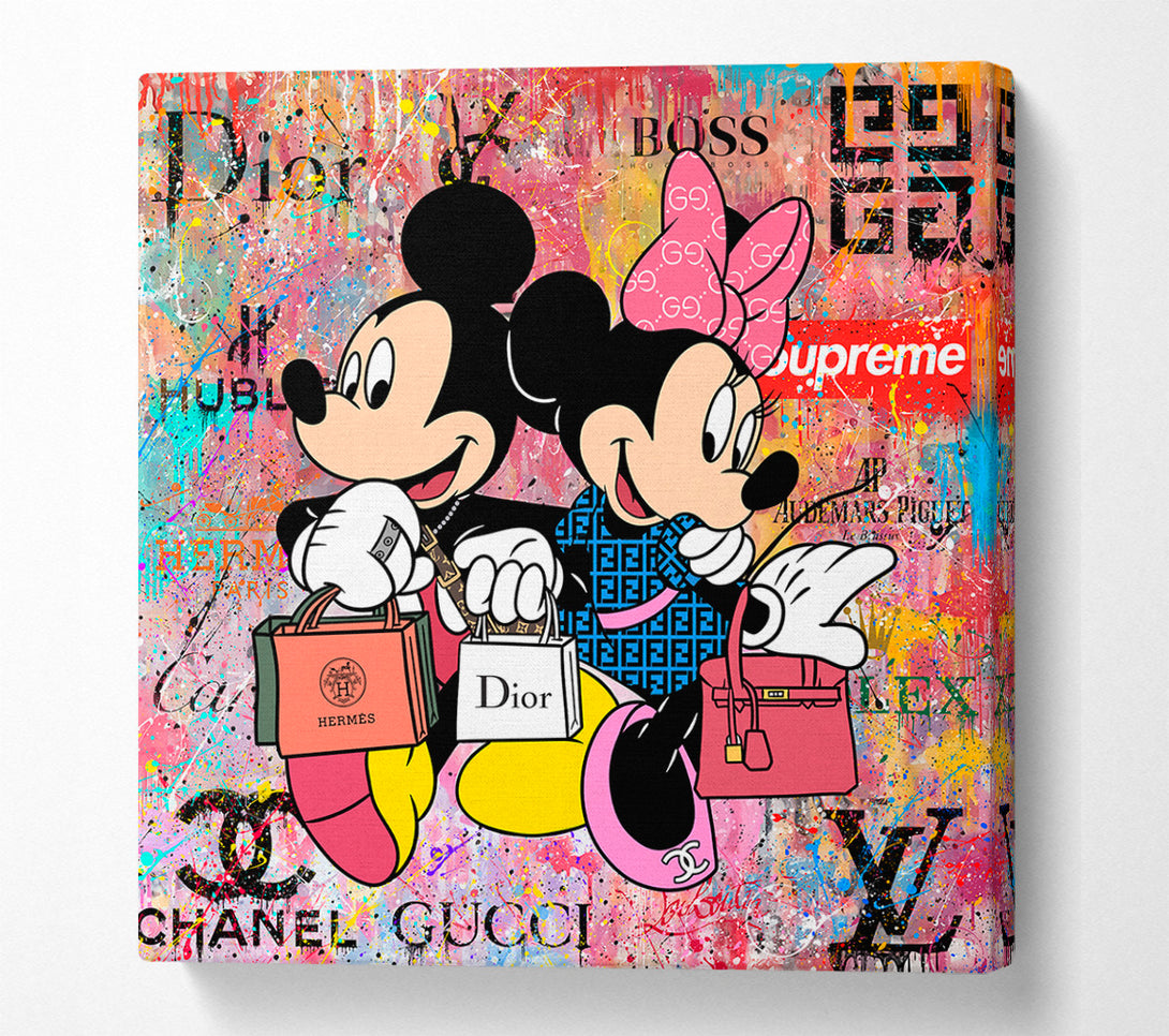  A Canvas Print of Fashion Mice Graffiti Canvas Wall Art