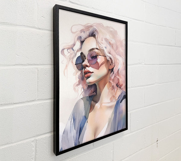 Fashion Woman Pink Hair