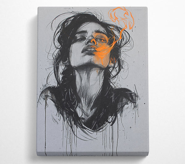  A Canvas Print of Fire Breath Girl Canvas Print