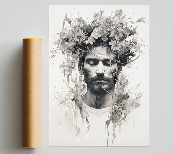 Floral Man Poster