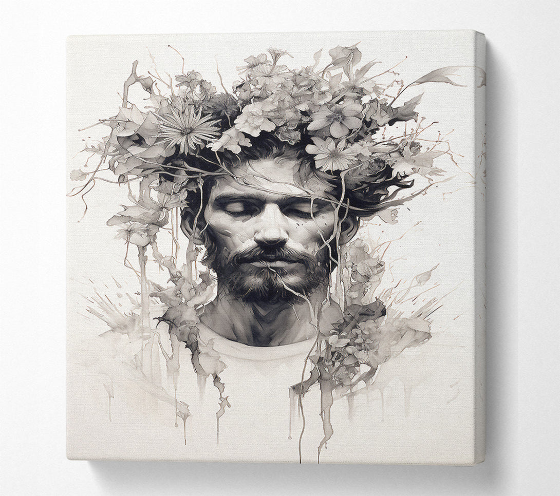  A Canvas Print of Floral Man Canvas Wall Art