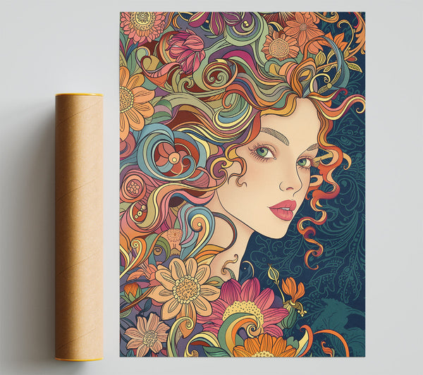 Floral Woman Print